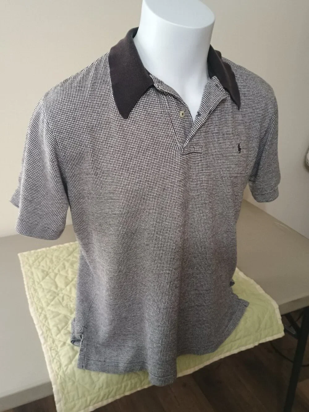Polo Ralph Lauren Grid Polo Shirt Medium Black & White